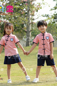 2020年新款粉色民族風可愛幼兒園園服禮服定做